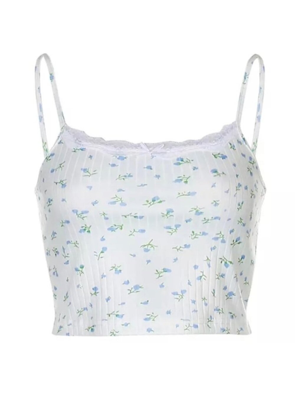 White blue floral cami
